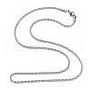 Tarnish Resistant Twisted Stainless Steel Rope Chain Necklace Making X-NJEW-507L-10-2