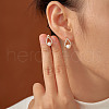 Teardrop Brass Pave Clear Cubic Zirconia Stud Earrings UK6514-3