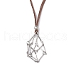 Crystal Holder Cage Necklace NJEW-JN04587-02-3