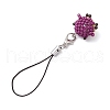Owl Glass Seed Beads Charms Mobile Straps HJEW-MZ00119-4