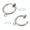 316 Surgical Stainless Steel Clip-on Hoop Earrings STAS-S101-13mm-01P-2