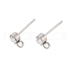 Non-Tarnish 202 Stainless Steel Rhinestone Stud Earring Findings STAS-U012-05P-1