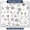 HOBBIESAY 4 Sets 2 Style Tibetan Style Alloy Pendants FIND-HY0002-84-2