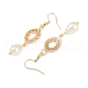 Brass Micro Pave Clear Cubic Zirconia Dangle Earrings EJEW-JE06460-5