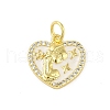 Brass Micro Pave Clear Cubic Zirconia Pendants KK-E111-46G-05-1
