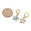 Starfish Enamel Leverback Earrings & Pendant Necklaces Sets SJEW-JS01297-5