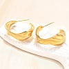 Ion Plating(IP) 304 Stainless Steel Round Stud Earrings EJEW-K244-44G-5