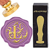 Brass Wax Seal Stamps with Wood Handle AJEW-WH0412-0245-1