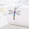 Dragonfly Alloy Rhinestone Pendant Necklaces & Dangle Earrings Sets FS-WGD83DF-01-4