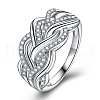 Brass Micro Pave Cubic Zirconia Finger Rings FS-WG45EDE-02-3