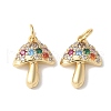 Brass Micro Pave Clear Cubic Zirconia Pendants X-KK-Q031-24G-1