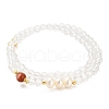 Natural Agate and Natural Quartz Crystal Bead Bracelets BJEW-E098-16G-1