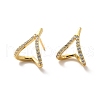 Clear Cubic Zirconia Twist Heart Stud Earrings EJEW-K093-17G-1