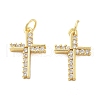 Brass Micro Pave Cubic Zirconia Pendants KK-C092-21E-G-1