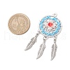 Handmade Glass Seed Beads Pendants PALLOY-MZ00766-03-2