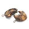 Natural Tiger Eye Tree of Life Wire Wrapped Pendants G-L520-E07-R-NF-2