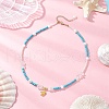 Summer Alloy Turtle Pendant Necklaces NJEW-JN05333-1