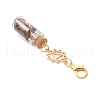 7 Chakra Natural Red Aventurine & Red Jasper & Green Aventurine & Tiger Eye & Synthetic Turquoise & Amethyst & Lapis Lazuli Chips inside Glass Wishing Bottle Pendant Decorations HJEW-JM03099-01-5