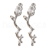 Brass Micro Pave Clear Cubic Zirconia Pendants KK-Z112-47S-1