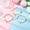3Pcs 3 Colors ABS Plastic Imitation Pearl Beads Stretch Bracelets BJEW-JB11778-1