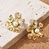 304 Stainless Steel Clear Cubic Zirconia Stud Earrings EJEW-R020-05G-01-1