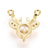 Christmas Brass Micro Pave Cubic Zirconia Pendants X-ZIRC-G166-03G-2