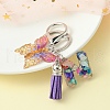 Resin Letter & Acrylic Butterfly Charms Keychain KEYC-YW00001-14-1