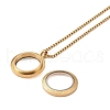 PVD Vacuum Plating 304 Stainless Steel Ring Pendant Necklaces NJEW-N055-22A-G-3