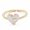 Brass Enamel Cuff Rings RJEW-I077-05G-3