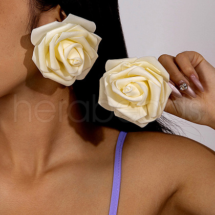Rose Cloth Stud Earrings FS-WGC8AAB-06-1