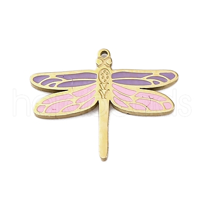 304 Stainless Steel Enamel Charms STAS-L022-488C-G-1