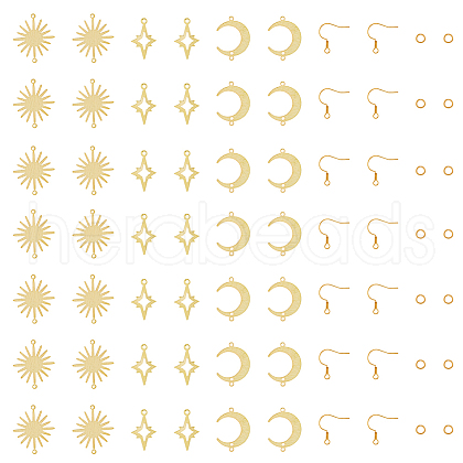 HOBBIESAY DIY Moon & Star & Sun Earring Making Kit KK-HY0003-49-1