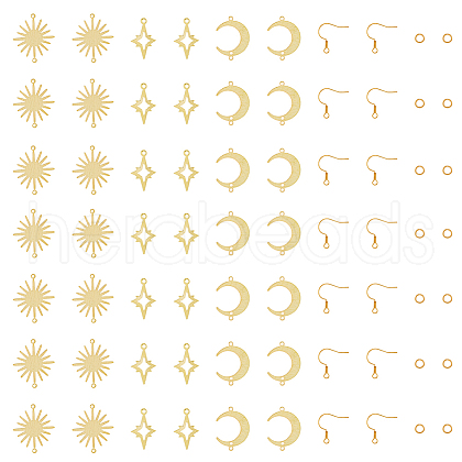 HOBBIESAY DIY Moon & Star & Sun Earring Making Kit KK-HY0003-49-1