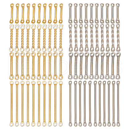 ARRICRAFT 80Pcs 8 Styles 201 Stainless Steel Connector Charms STAS-AR0001-11-1