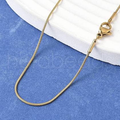 Ion Plating(IP) 304 Stainless Steel Snake Chains Necklaces STAS-F094-23G-1