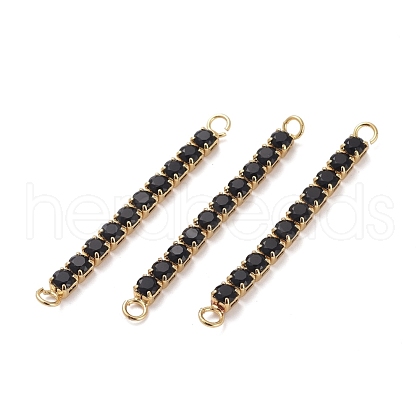 Brass Micro Pave Cubic Zirconia Links X-KK-I658-24A-1