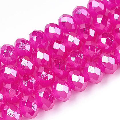 Baking Painted Glass Beads Strands DGLA-A034-J8mm-C01-1