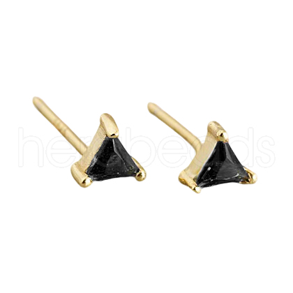 Geometric Triangle Cubic Zirconia Stud Earrings ZJ4184-3-1