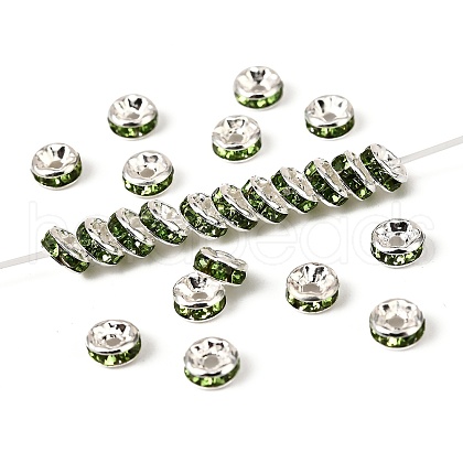 Brass Grade A Rhinestone Spacer Beads RSB034NF-10-1