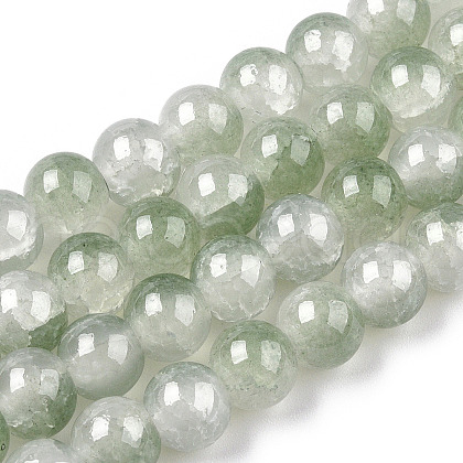 Crackle Baking Painted Imitation Jade Glass Beads Strands DGLA-YW0001-17F-1