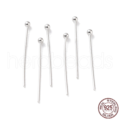 Anti-Tarnish Rhodium Plated 925 Sterling Silver Ball Head Pins STER-M117-05A-P-1