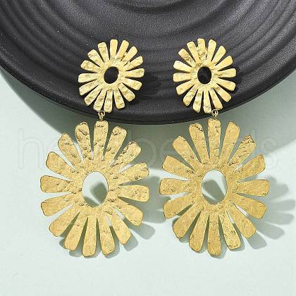 304 Stainless Steel Dangle Stud Earrings for Women EJEW-K268-12A-G-1