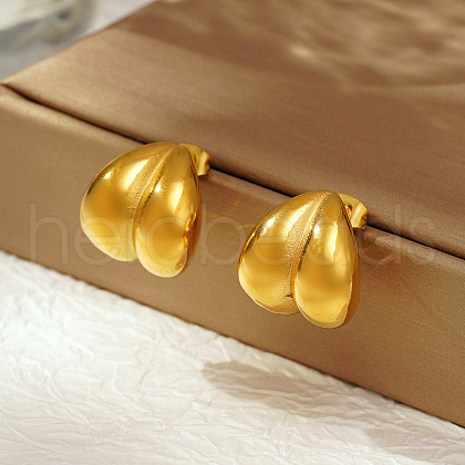 Stylish Stainless Steel Heart Stud Earrings for Women Daily Wear PG7148-1