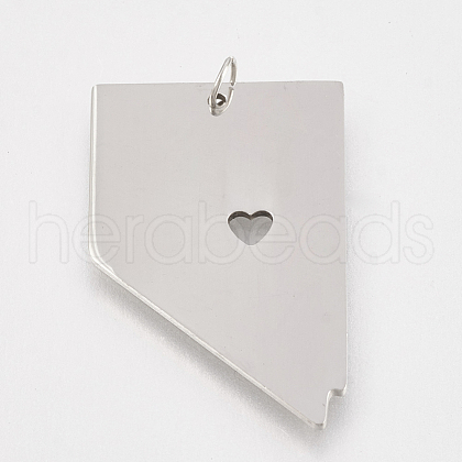 Tarnish Resistant 201 Stainless Steel Pendants STAS-T038-81-1