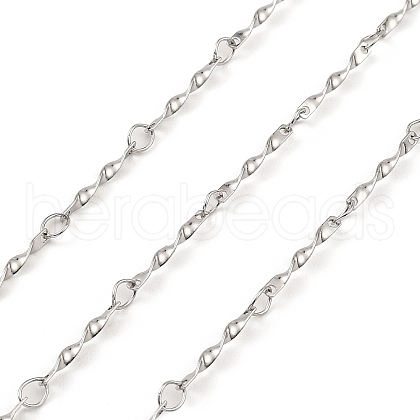 Tarnish Resistant Handmade 304 Stainless Steel Twist Link Chains CHS-G025-07P-1