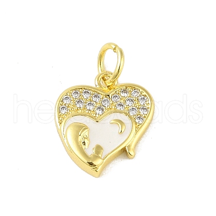 Brass Micro Pave Clear Cubic Zirconia Pendants KK-E111-46G-03-1