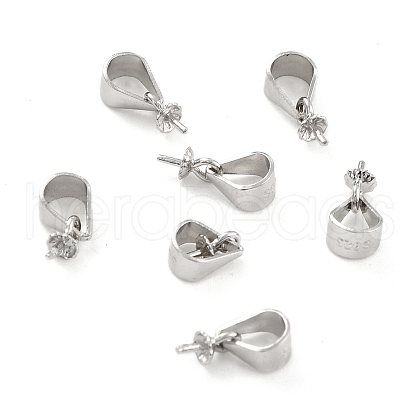 Anti-Tarnish Rhodium Plated 925 Sterling Silver Peg Bails STER-Z001-115P-1