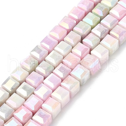 Electroplate Opauqe Glass Beads Strands EGLA-U004-02B-1