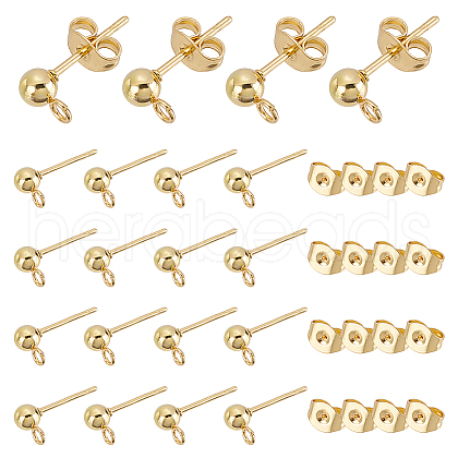 20Pcs 304 Stainless Steel Stud Earring Findings STAS-LP0001-11-1
