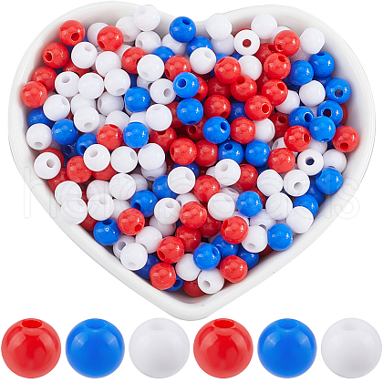 SOFPLATE Independence Day Themed Opaque Acrylic Beads MACR-SP0001-31A-1